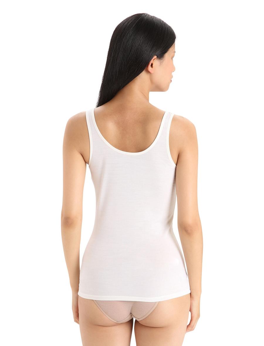 Women's Icebreaker Merino Siren Tank Top Underwear Snow | CA 1233TCEV